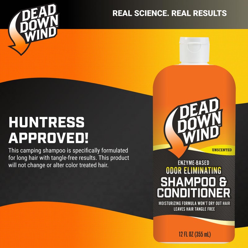 Dead Down Wind Shampoo & Conditioner | 12 oz Bottle | Odor Eliminator, Hunting Accessories | Gentle Shampoo & Conditioner for Hunting | Safe for Sensitive Skin, Orange, Model:121218 - Image 5